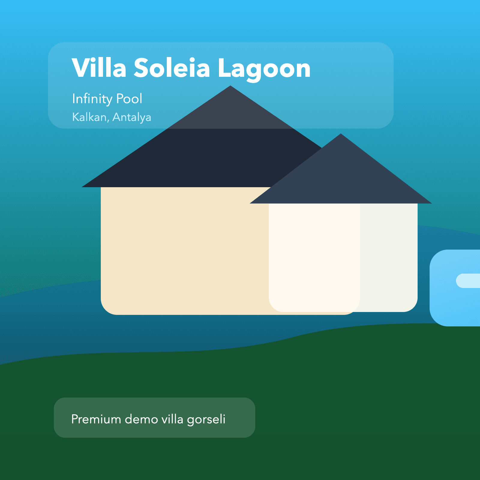 Kalkan deniz manzarali Villa Soleia Lagoon havuz ve teras gorunumu galeri gorseli 2