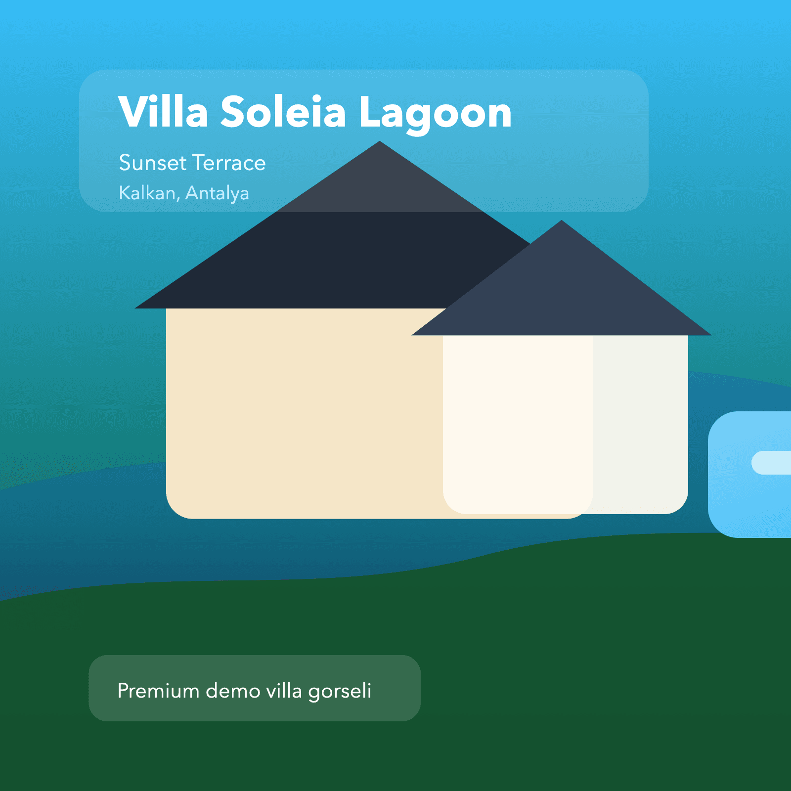 Kalkan deniz manzarali Villa Soleia Lagoon havuz ve teras gorunumu galeri gorseli 3