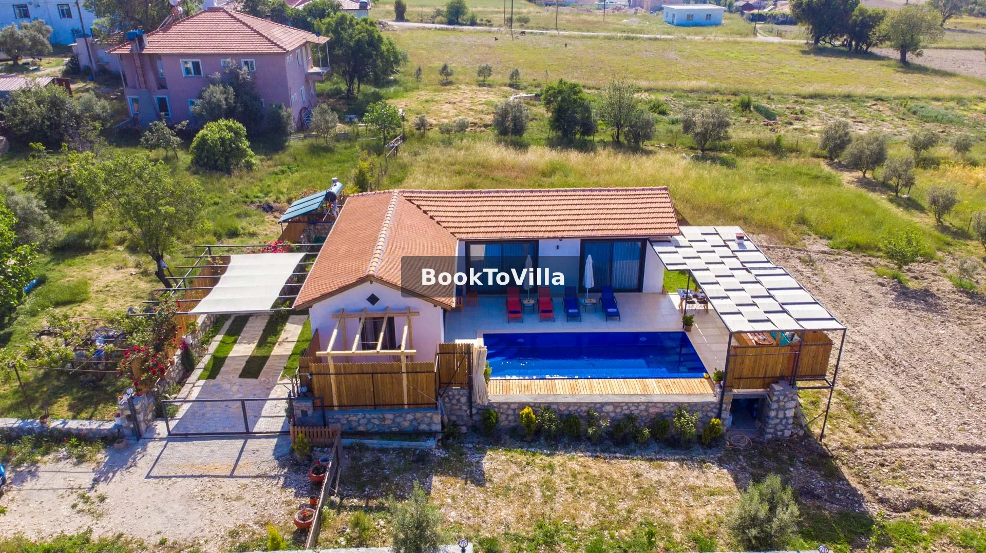Kalkan Sarıbelen Villa Büşem özel havuzlu doğa manzaralı villa