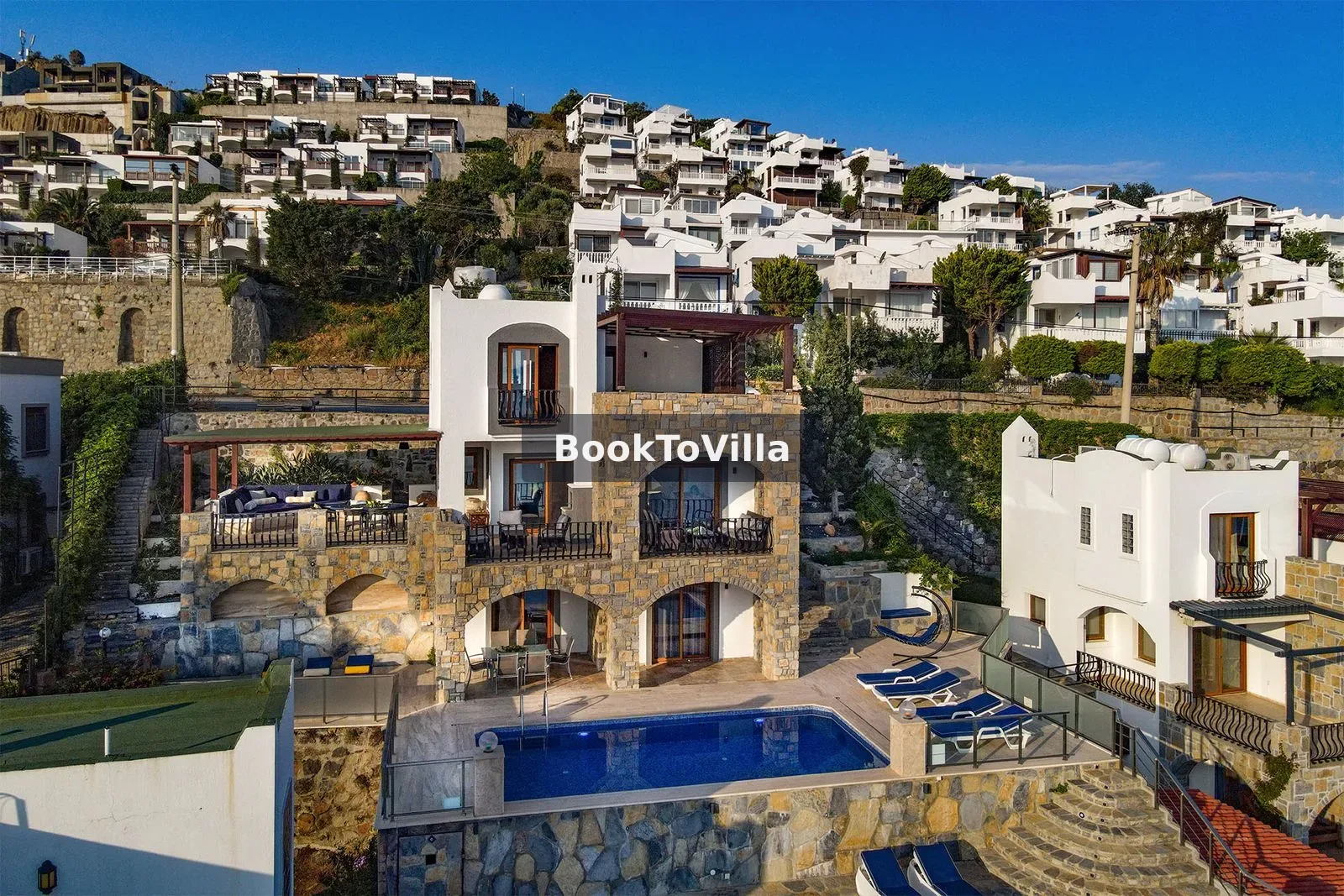 Bodrum Yalıkavak Villa Mosaic marina manzaralı özel havuzlu villa