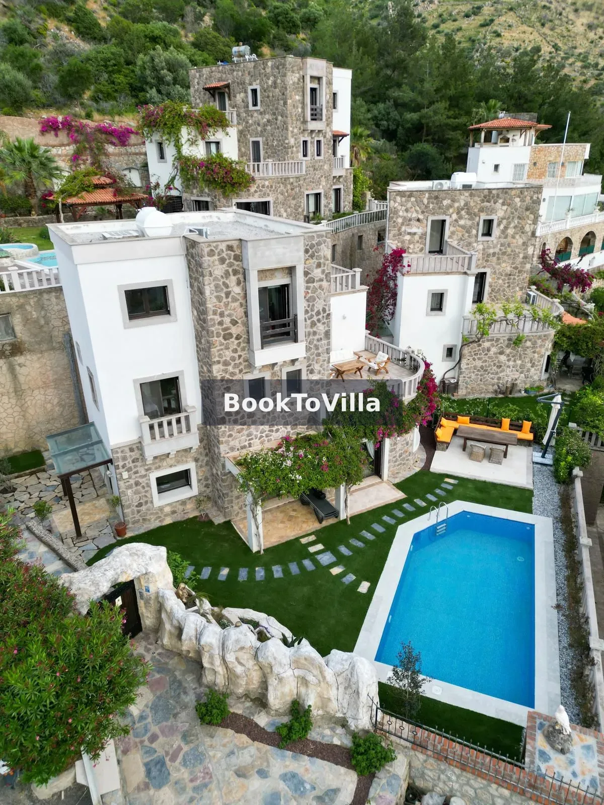 Bodrum Kumbahçe Villa Stone deniz manzaralı özel havuzlu villa