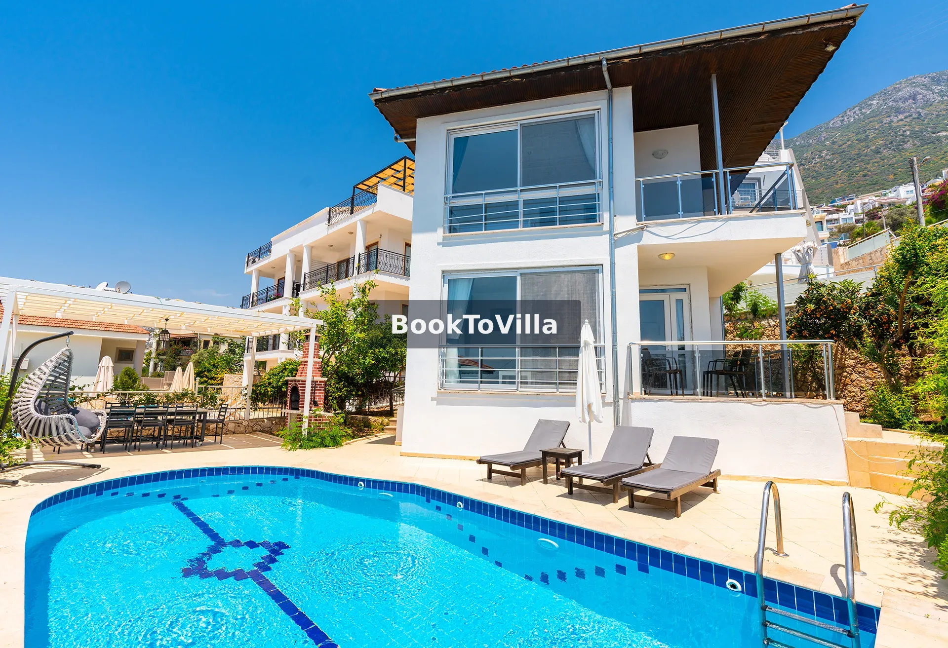 Kalkan Merkez Villa Teo deniz manzaralı özel havuzlu villa