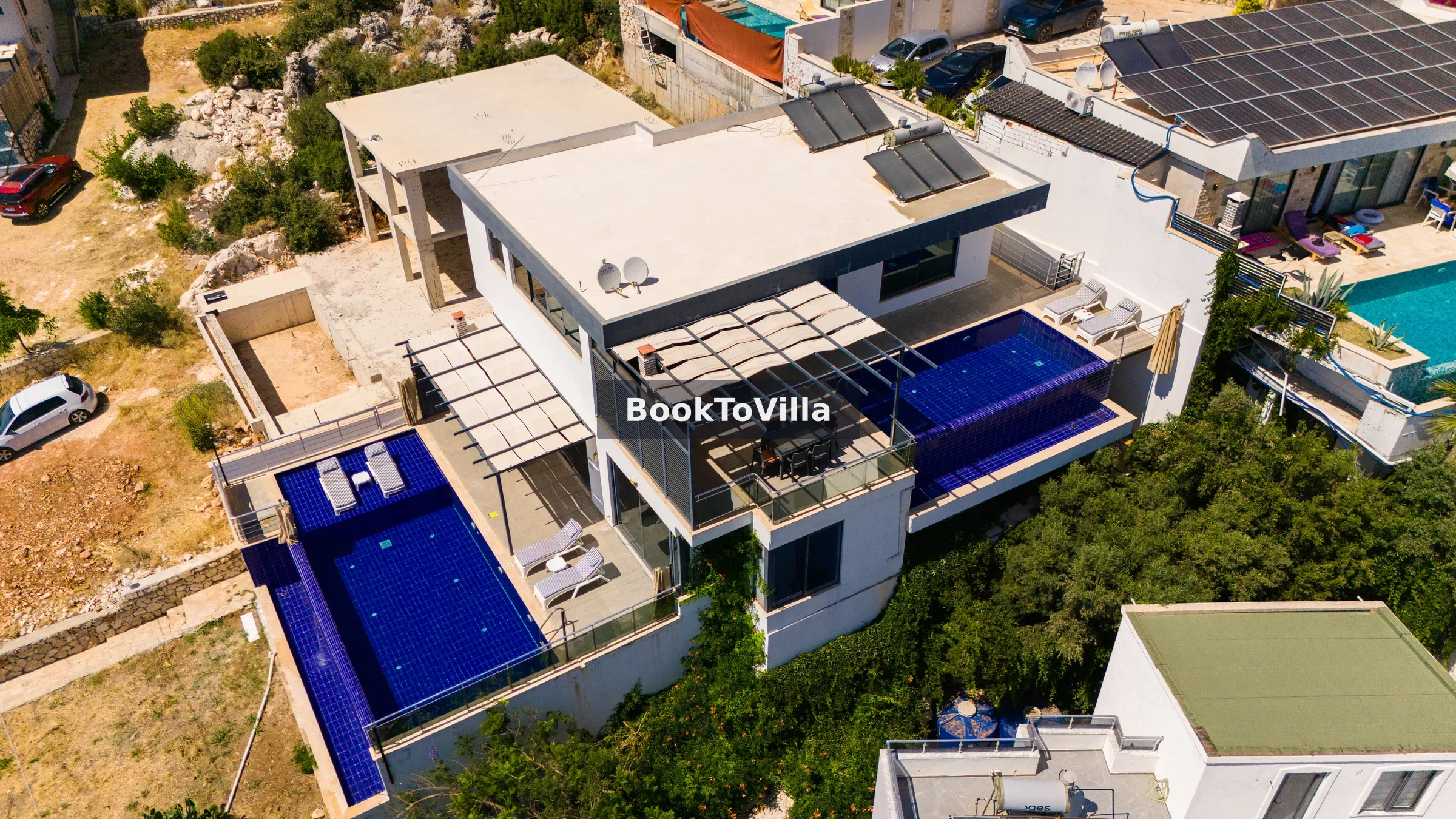Kalkan Akbel'de Villa Twins 1 özel havuz ve panoramik manzara